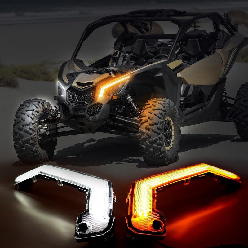 Beatto X3 Turn Signal Fang Light With White and Amber Color,Front Signature Accent Light Assembly Fit for Can-Am Maverick X3 and MAX models 2017-2025 - Image 1